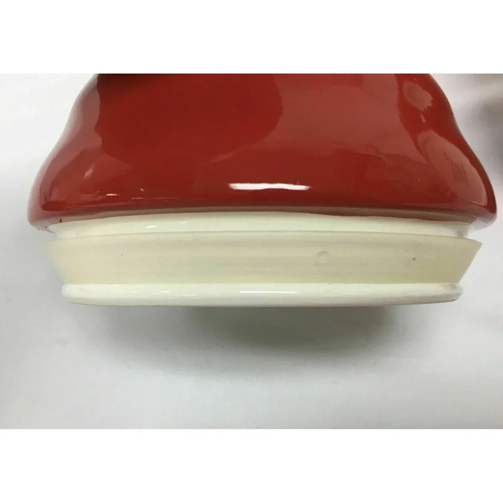 Real Home Earthenware‎ Red Santa Cookie Jar Christmas Holiday